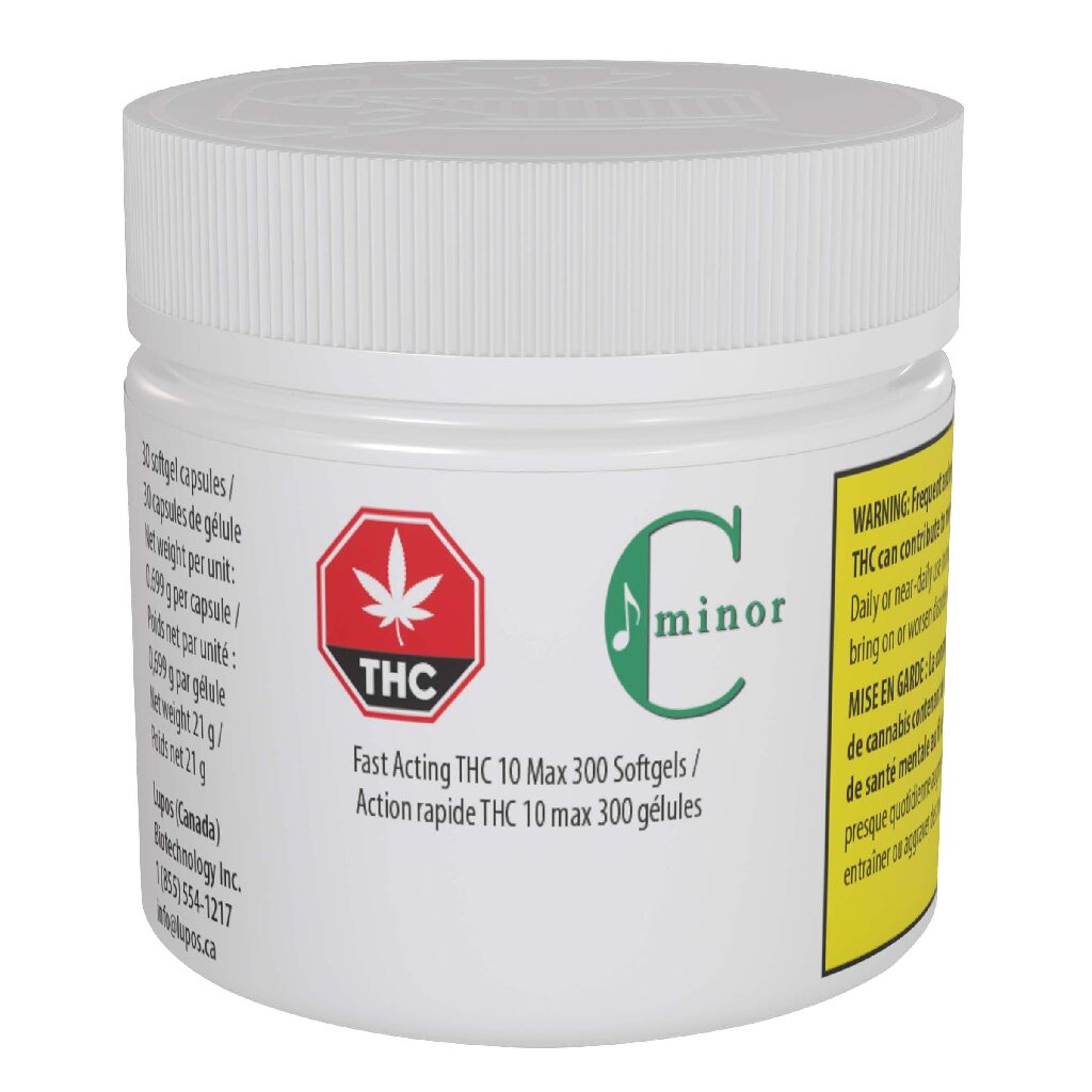 C MINOR - THC Softgels - CBD 15 MG - THC 300 MG Fast Acting 10 max 300 (vet)