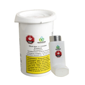 REMIDOSE, Shut Eye - 1:1 THC/CBD Inhaler, Lemon Flavor - THC 250mg, CBD 250mg - 5.6gr