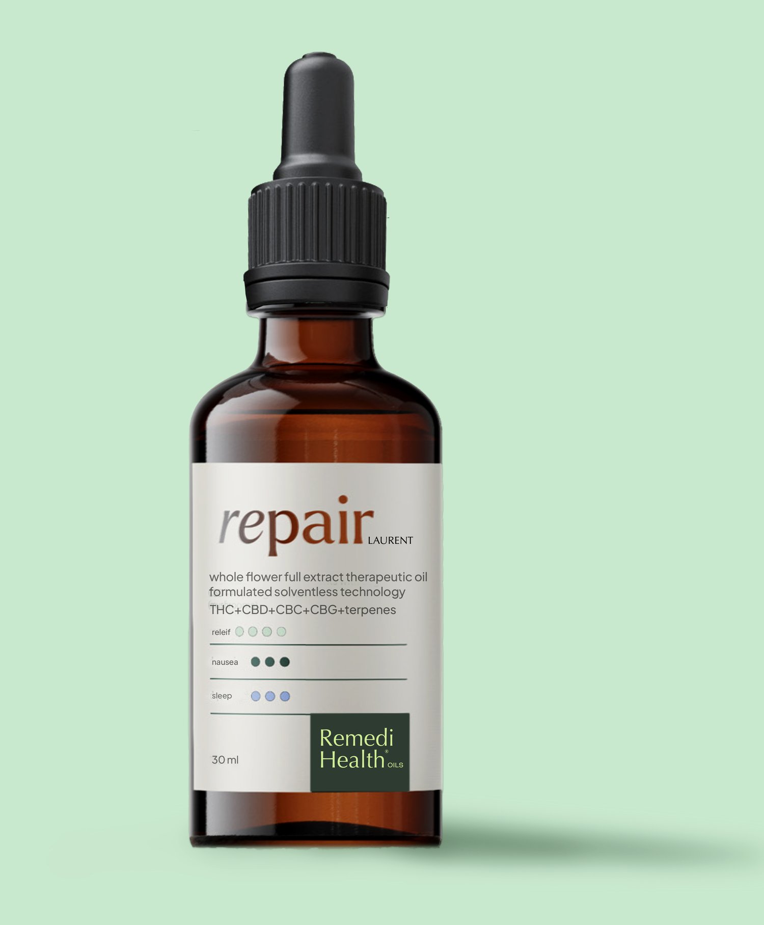 Remedi Health, Repair Laurent – THC Dominant Full Extract Cannabis Oil - 35-45ml